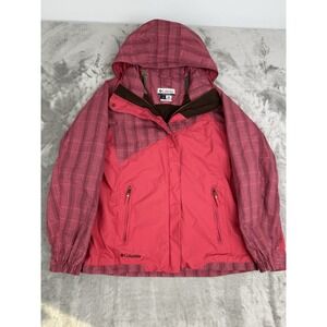 Columbia Interchange Jacket Shell Womens Medium M Pink Coat Parka Waterproof